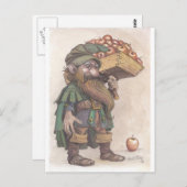Dwarf carrying apples postkarte (Vorne/Hinten)