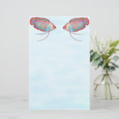 Dwarf Gourami Fish Stationery Briefpapier (Stehend Vorderseite)