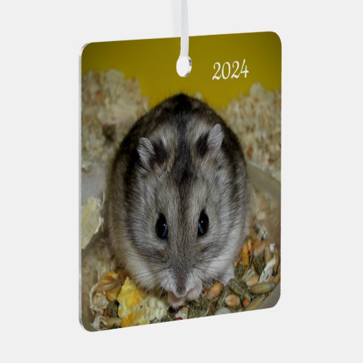 Dwarf Hamster Pet Ornament Aus Metall (Vorderseite Rechts)