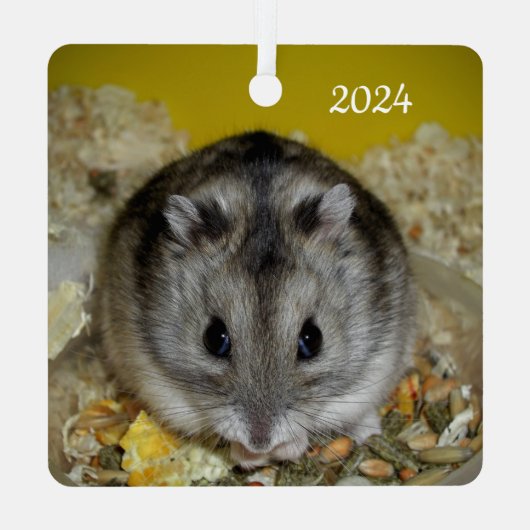 Dwarf Hamster Pet Ornament Aus Metall (Rückseite)