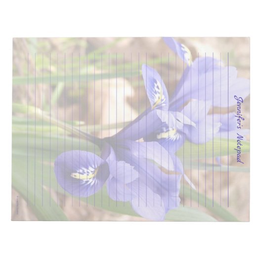 Dwarf Iris floralgeflechtetes Notepad Notizblock (Vorderseite)