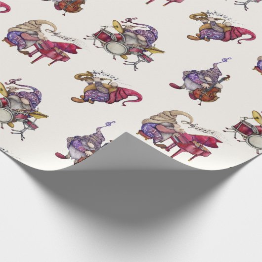 Dwarf Jazz Band gibt Gala Konzert Geschenkpapier (Ecke)