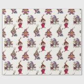 Dwarf Music Band und Diva geben ein Urlaubsszenari Geschenkpapier (Flach)