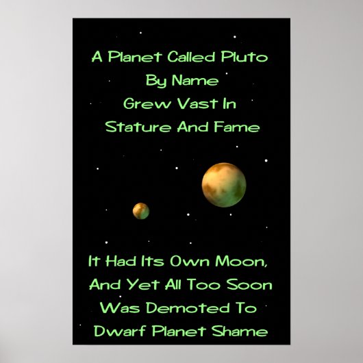 Dwarf Planet Pluto Limerick Poster (Vorne)