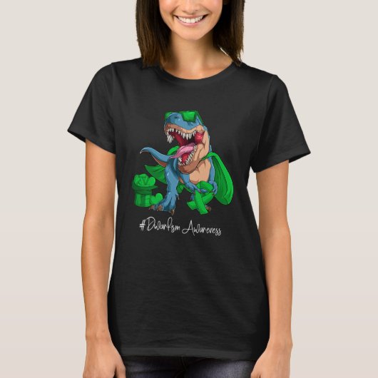 Dwarfism Awareness Month Green Ribbon Trex T-Shirt (Vorderseite)