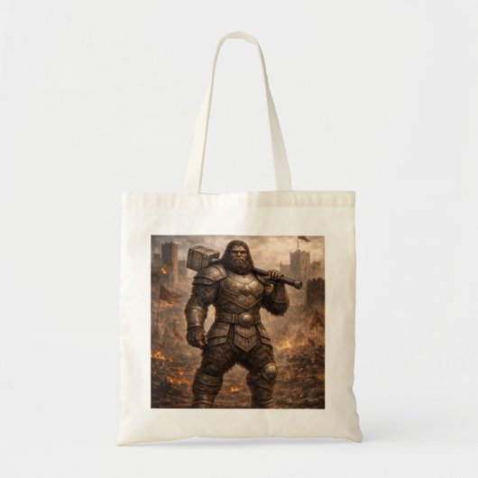 Dwarven Forge Scene Tote Bag – Fantasy Blacksmith Tragetasche (Vorne)