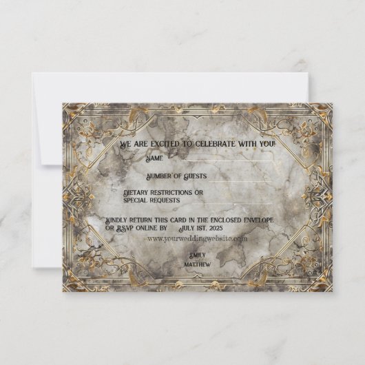 Dwarven Splendor Fantasy Wedding Danke Karte (Vorderseite)