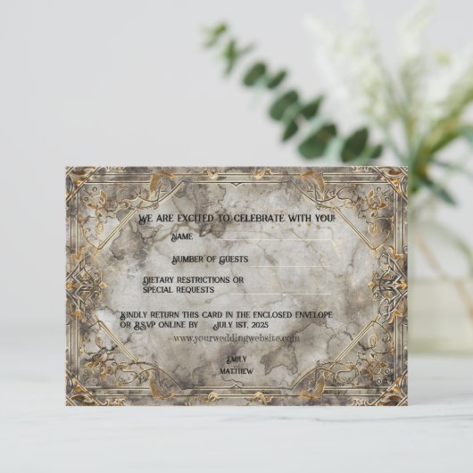 Dwarven Splendor Fantasy Wedding Danke Karte (Stehend Vorderseite)