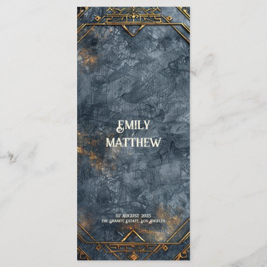 Dwarven Splendor Fantasy Wedding Menu Menükarte (Rückseite)