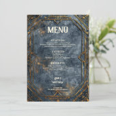 Dwarven Splendor Fantasy Wedding Menu Menükarte (Stehend Vorderseite)