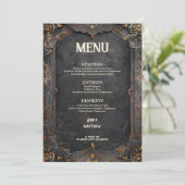 Dwarven Splendor Fantasy Wedding Menu Menükarte (Stehend Vorderseite)