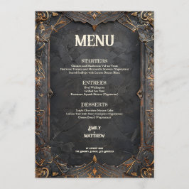 Dwarven Splendor Fantasy Wedding Menu Menükarte