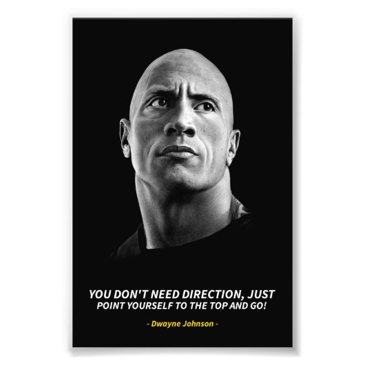 Dwayne Johnson quotes Photo Enlargement Fotodruck (Vorne)