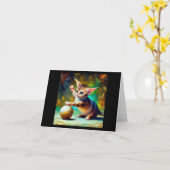 Dwelf Cat Karte (Gelbe Blume)