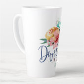 Dwell in Hope Bible Verse Floral Milchtasse (Linke Ecke)