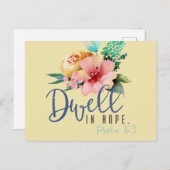 Dwell in Hope Verse Floral Postkarte (Vorne/Hinten)