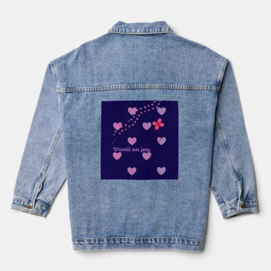 dwell on joy hearts and paw prints denim jacket jeansjacke (Rückseite)