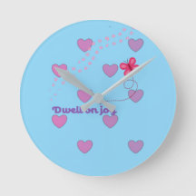 dwell on joy hearts and paw prints round clock