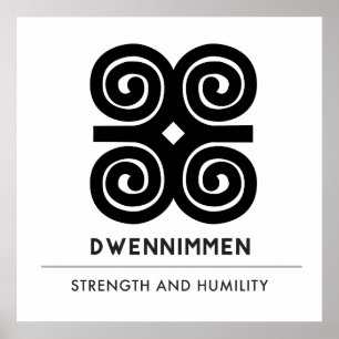 Dwennimmen   Demut Adinkra Symbol Poster