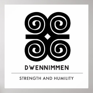 Dwennimmen | Demut Adinkra Symbol Poster