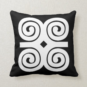 Dwennimmen Strength Humility weißes Adinkra Symbol Kissen
