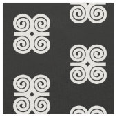 Dwennimmen Strength|Humility weißes Adinkra Symbol Stoff (Nahaufnahme)