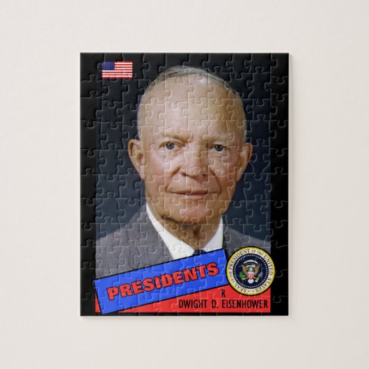 Dwight D. Eisenhower Baseball Card Puzzle (Vertikal)