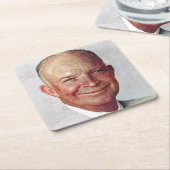 Dwight D. Eisenhower Rechteckiger Pappuntersetzer (angewinkelt)