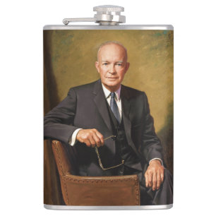 Dwight Eisenhower Amerikanischer Präsident Porträt Flachmann