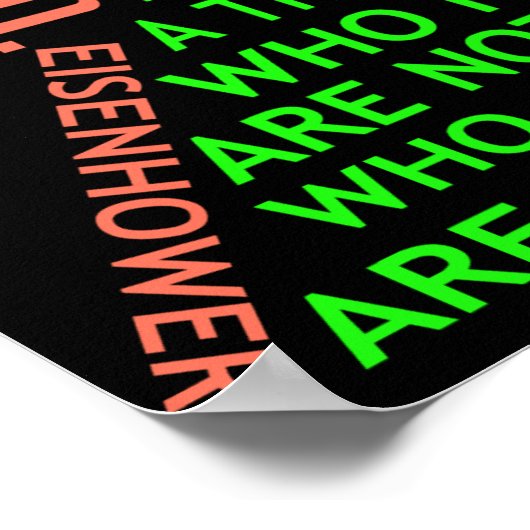 Dwight Eisenhower Anti-Krieg Text Art Poster (Ecke)