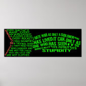 Dwight Eisenhower Anti-Krieg Text Art Poster (Vorne)