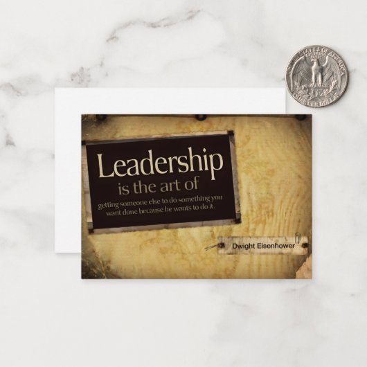 Dwight Eisenhower Inspiration Zitat "Leadership" Mitteilungskarte (Vorderseite/Rückseite Beispiel)