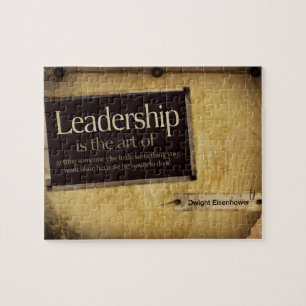 Dwight Eisenhower Inspiration Zitat "Leadership" Puzzle