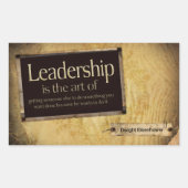 Dwight Eisenhower Inspiration Zitat "Leadership" Rechteckiger Aufkleber (Vorderseite)