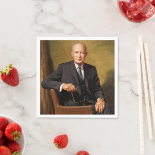 Dwight Eisenhower Präsident Weiße-Haus-Porträt Serviette