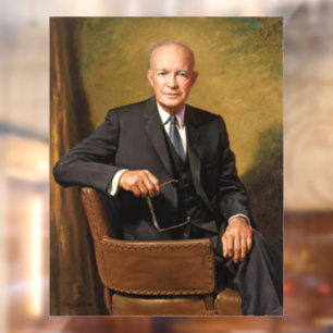 Dwight Eisenhower Präsident Weißes Haus Porträt Fensteraufkleber