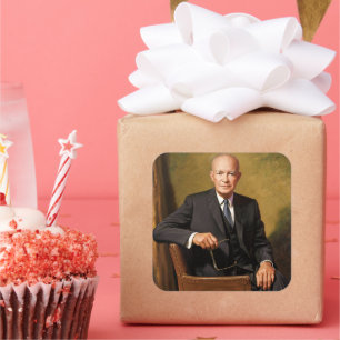 Dwight Eisenhower Präsident Weißes Haus Porträt Quadratischer Aufkleber
