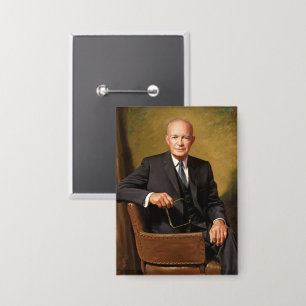 Dwight Eisenhower President White House Portrait Button