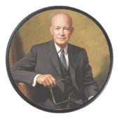 Dwight Eisenhower President White House Portrait Eishockey Puck (Vorderseite)