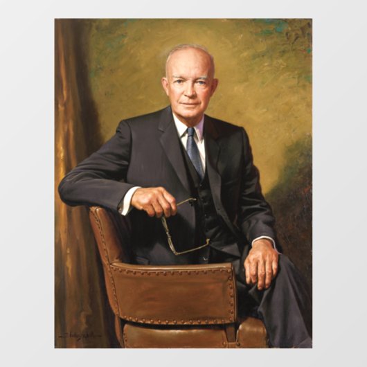 Dwight Eisenhower President White House Portrait Fensteraufkleber (Blatt)