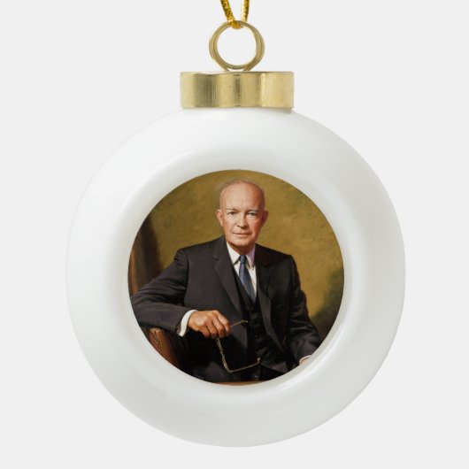 Dwight Eisenhower President White House Portrait Keramik Kugel-Ornament (Vorderseite)