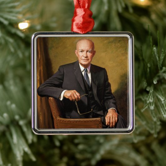 Dwight Eisenhower President White House Portrait Ornament Aus Metall (Baum)