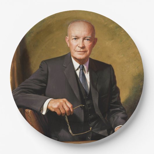 Dwight Eisenhower President White House Portrait Pappteller (Vorderseite)