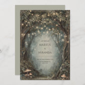 Dwilight Forest Canopy Lights und Mushroom Wedding Einladung (Vorne/Hinten)