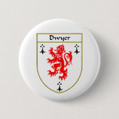 Dwyer Wappen/Familienwappen Button (Vorderseite)
