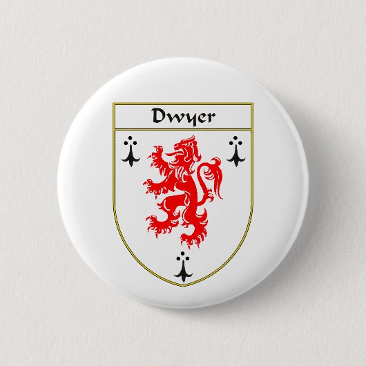 Dwyer Wappen/Familienwappen Button (Vorderseite)