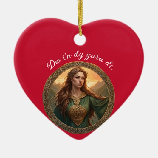 Dwynwen, die Schutzpatronin der Liebenden Keramik Ornament (Vorne)