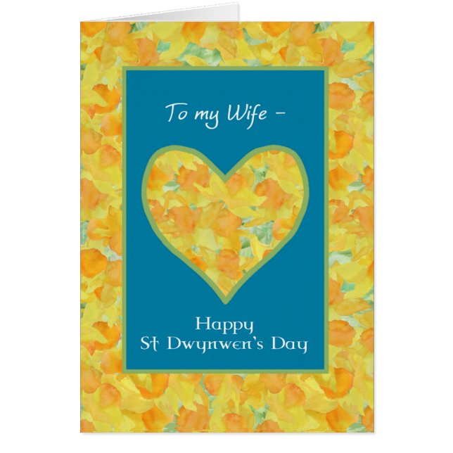 Dwynwen's Day Daffodils Herz, für Ehefrau (Vorne)