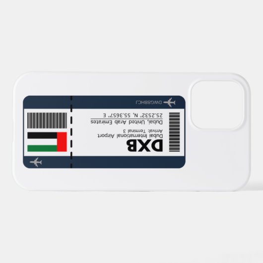 DXB Dubai Boarding Pass - Dubai Ticket iPhone Hülle (Rückseite (Horizontal))