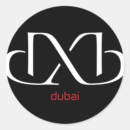 DXB Dubai Runder Aufkleber (Vorderseite)